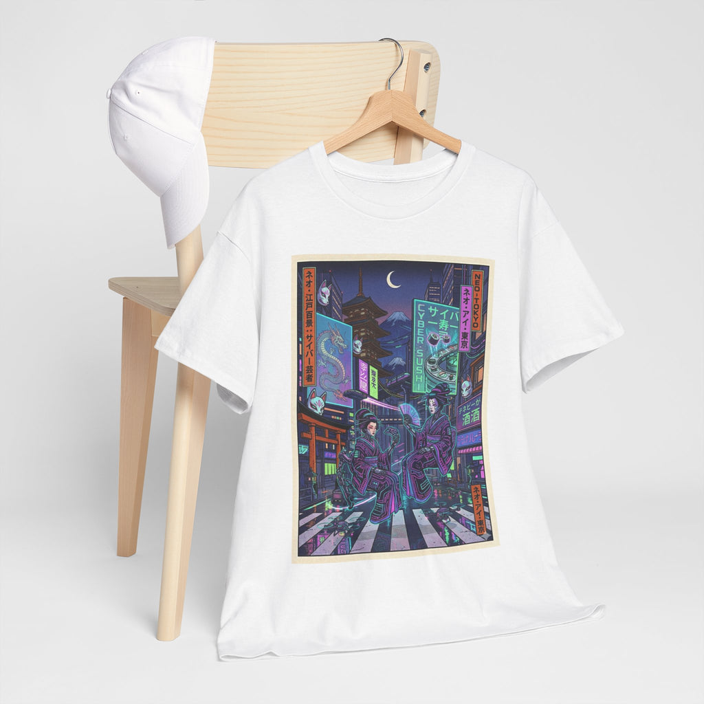 Cyberpunk Night Street T-Shirt — Neon Tokyo Alley Art Tee - Japanese Streetwear T-Shirt | Tokyo Style X