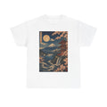 Japanese Landscape T-Shirt — Mount Fuji, Cherry Blossoms & Moon Graphic