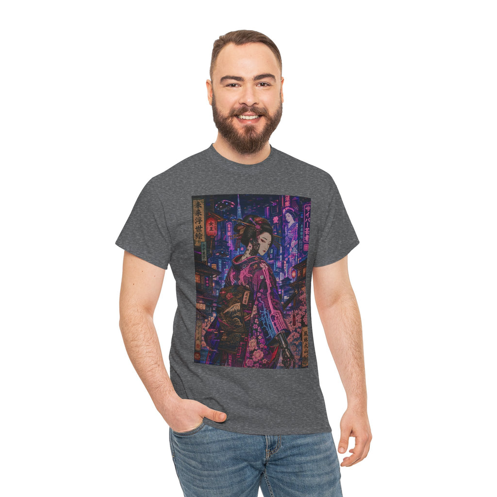Cyberpunk Geisha Tee — Neon Tokyo Anime Streetwear