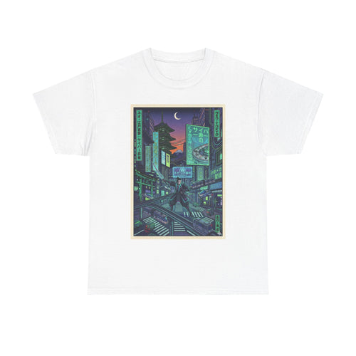 Cyberpunk Cityscape T-Shirt — Neon Night Tokyo Anime Streetwear - Japanese Streetwear T-Shirt | Tokyo Style X