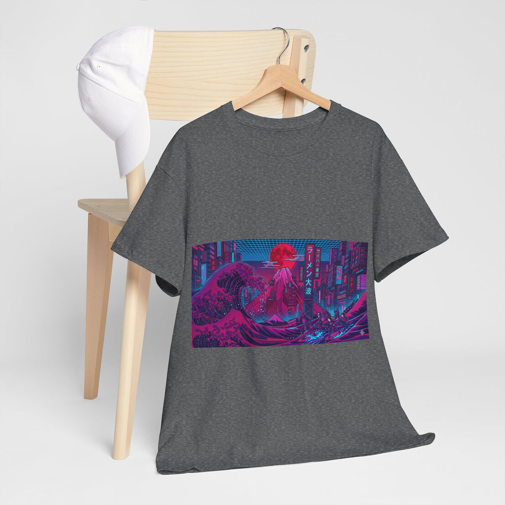 Cyberpunk Cityscape T‑Shirt — Neon Samurai Retro Wave Tee