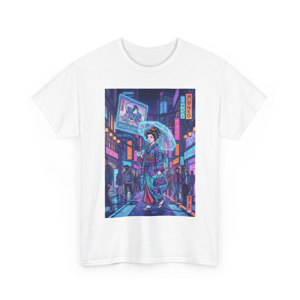 Cyberpunk Geisha T-Shirt — Neon Tokyo Streetwear Graphic Tee - Japanese Streetwear T-Shirt | Tokyo Style X