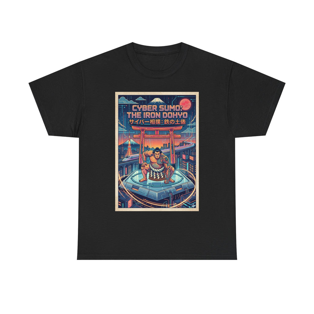 Cyber Sumo Tee — The Iron Dohyo Retro Futuristic Japanese Wrestling Graphic Shirt