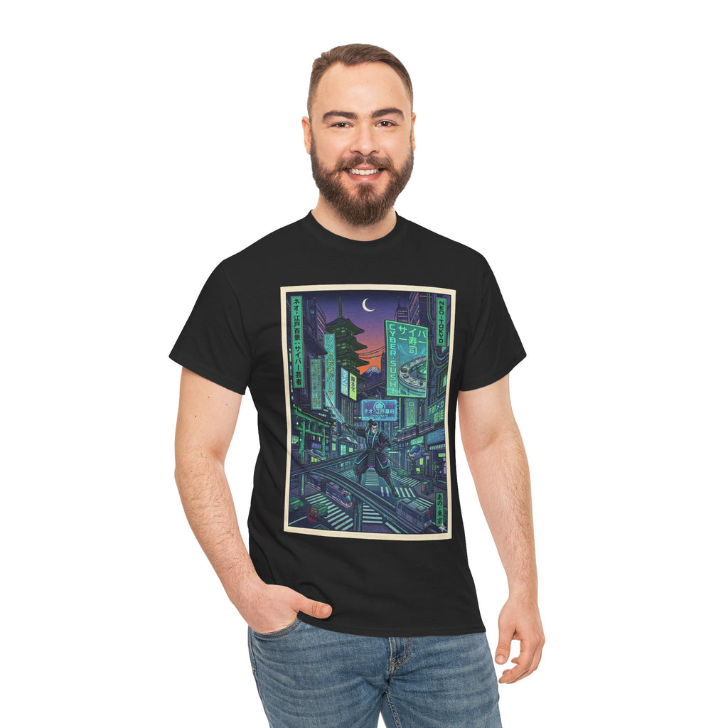 Cyberpunk Cityscape T-Shirt — Neon Night Tokyo Anime Streetwear - Japanese Streetwear T-Shirt | Tokyo Style X