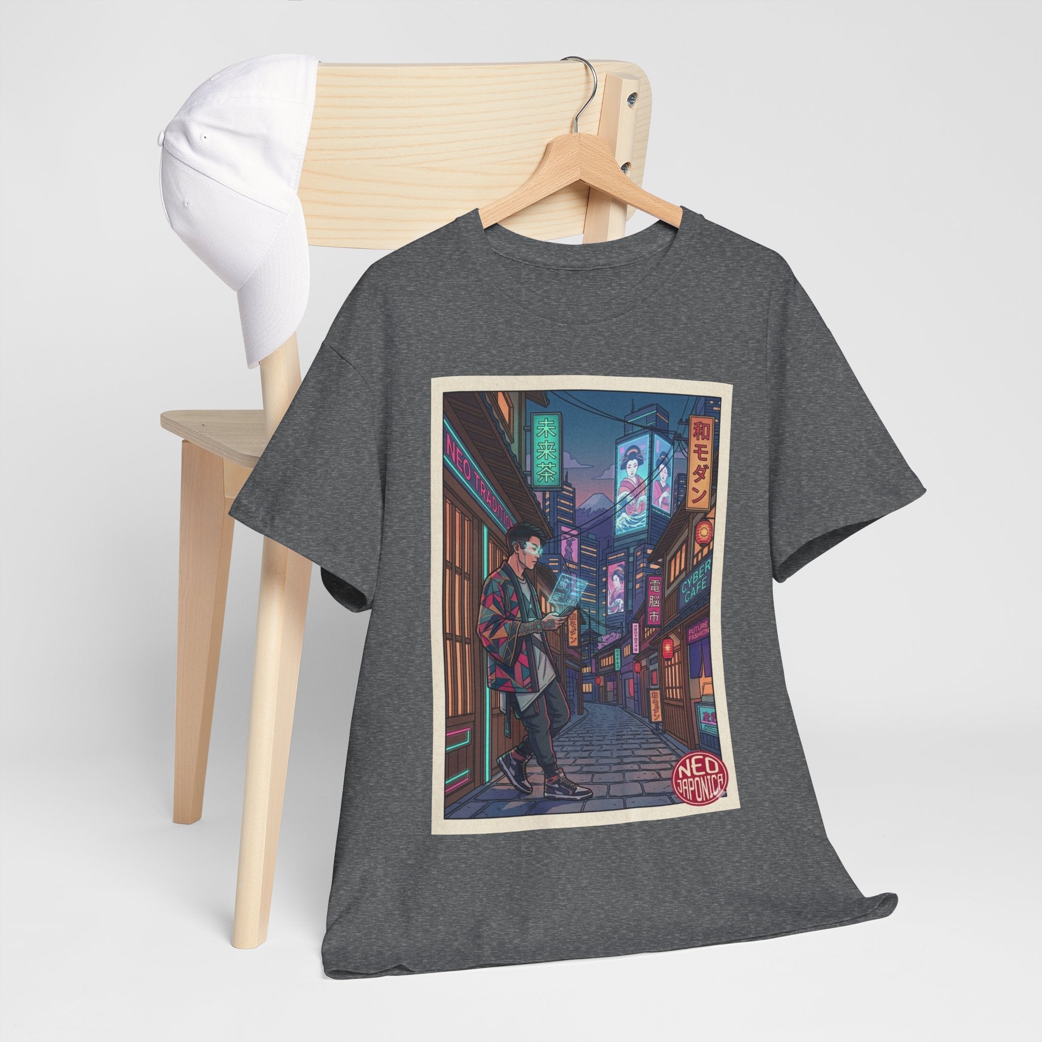 T-Shirt — Neon City Anime Streetwear Tee (Cyberpunk Nightscape) - Japanese Streetwear T-Shirt | Tokyo Style X