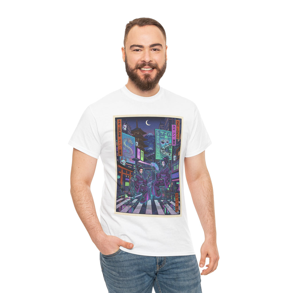 Cyberpunk Night Street T-Shirt — Neon Tokyo Alley Art Tee - Japanese Streetwear T-Shirt | Tokyo Style X