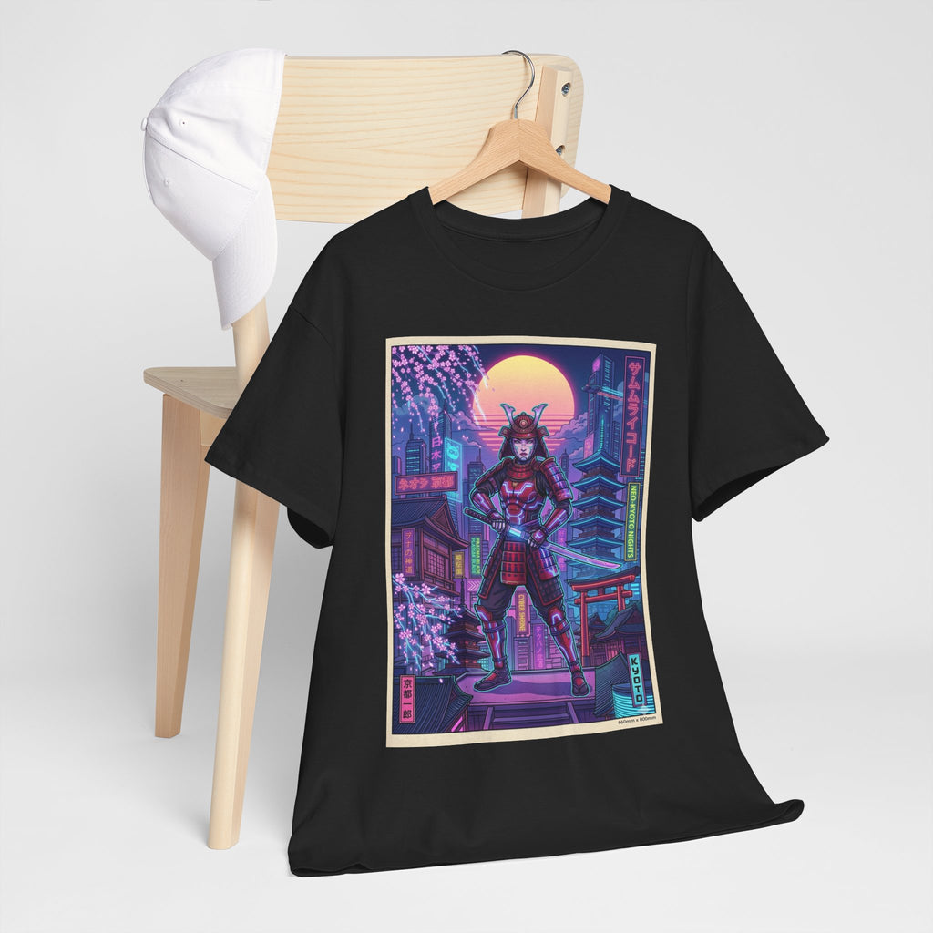 Cyberpunk Samurai T-Shirt — Neon Tokyo Night Graphic Tee - Japanese Streetwear T-Shirt | Tokyo Style X