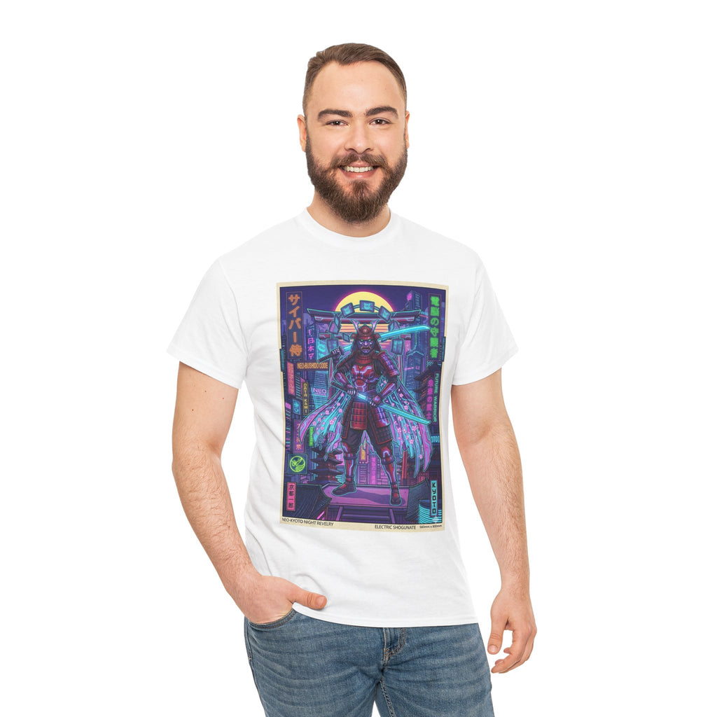 Cyberpunk Samurai T‑Shirt — Neon Night Warrior Graphic Tee - Japanese Streetwear T-Shirt | Tokyo Style X