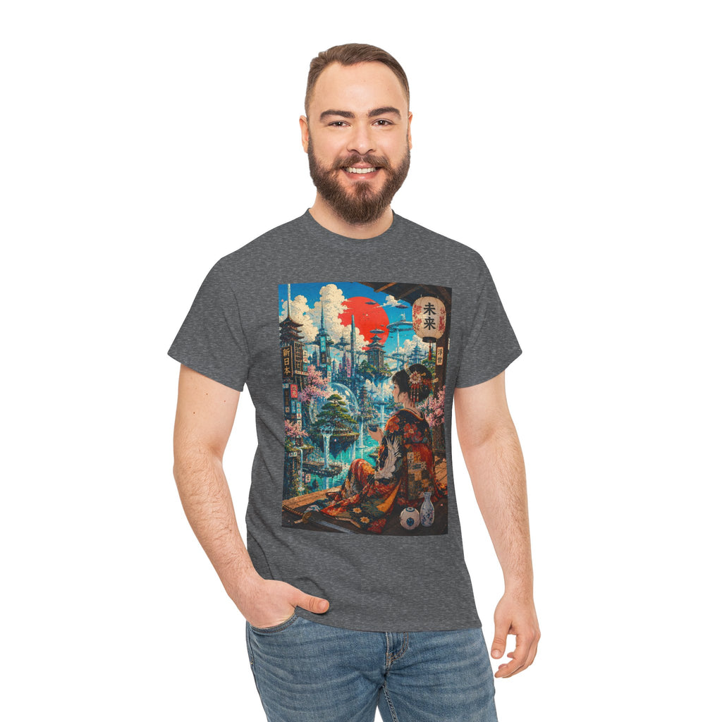 Cyber Geisha T‑Shirt — Futuristic Japanese Cityscape Graphic Tee - Japanese Streetwear T-Shirt | Tokyo Style X