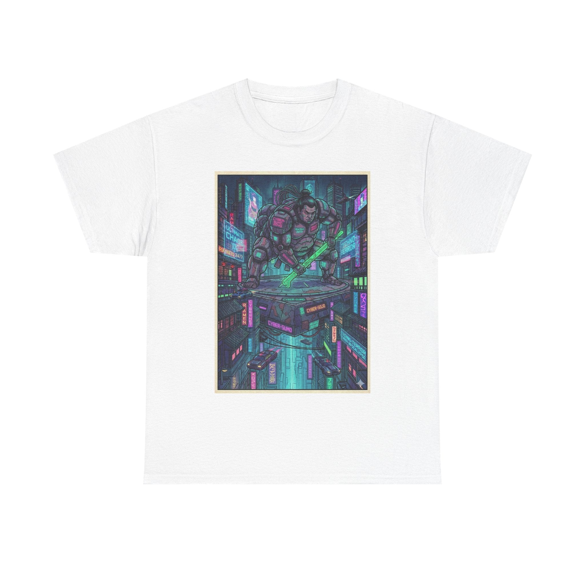Cyberpunk City Gorilla Tee — Neon Futuristic Streetwear Graphic T-Shirt