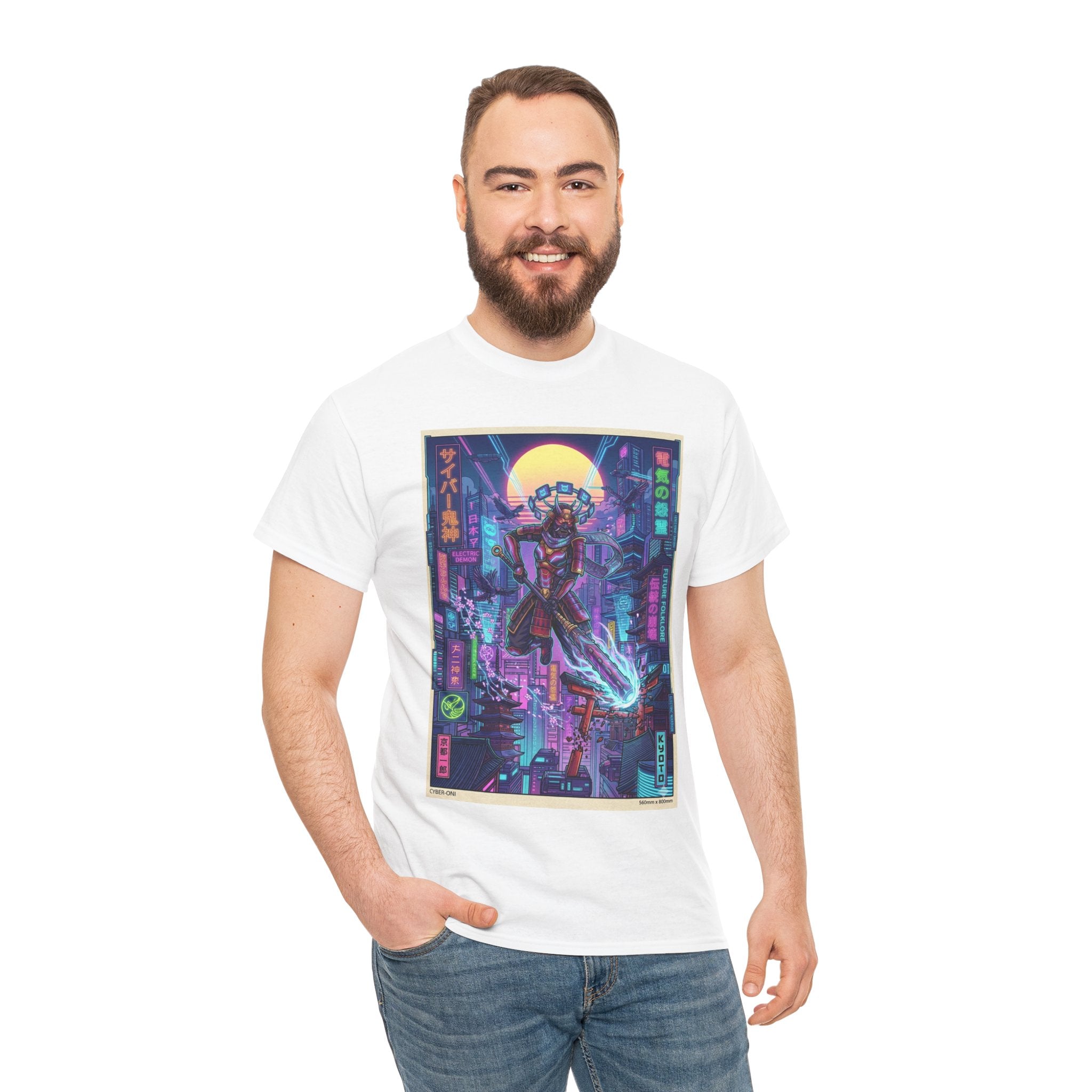 Cyberpunk Samurai T-Shirt — Neon Tokyo Street Art Tee - Japanese Streetwear T-Shirt | Tokyo Style X
