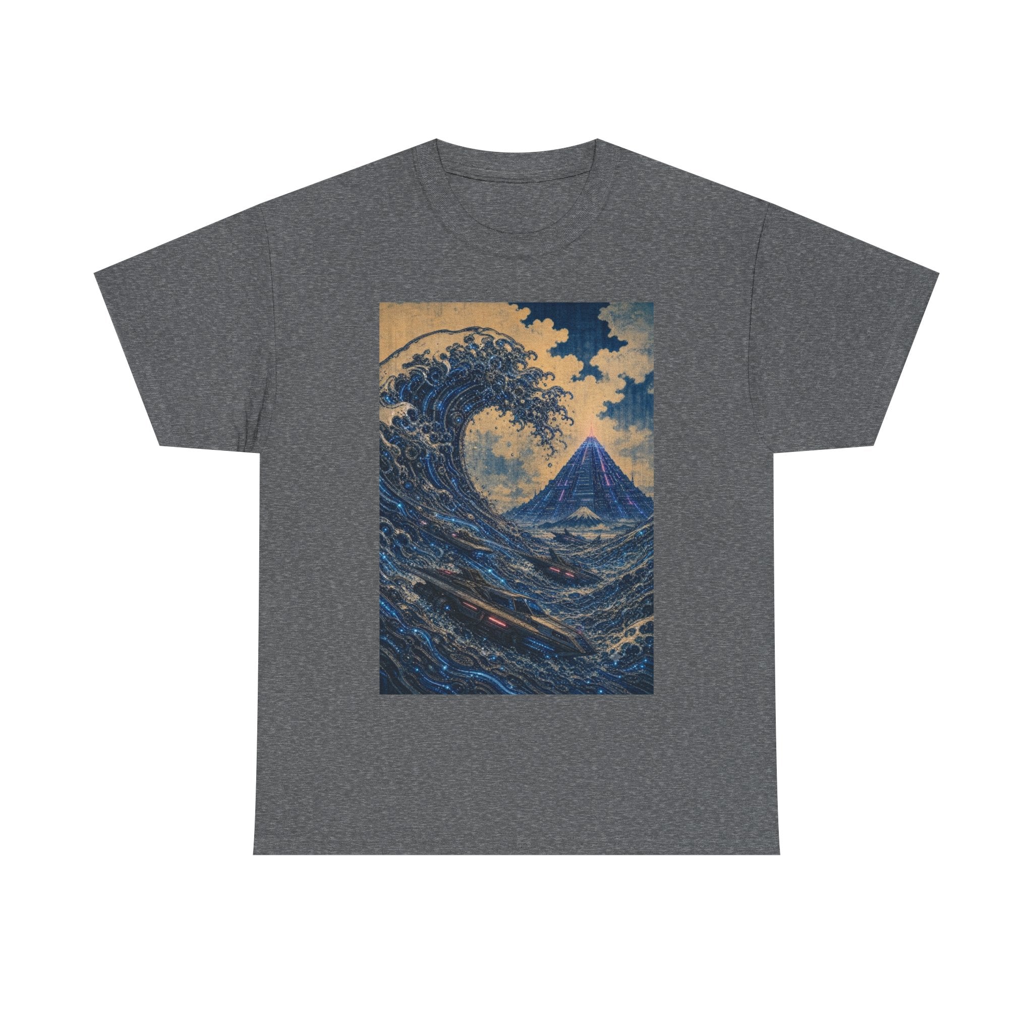 Wave & Mount Fuji Art Tee — Vintage Japanese Wave Graphic T-Shirt