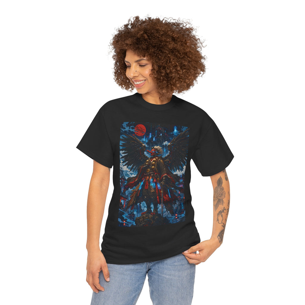 Angel of Night Graphic Tee — Dark Fantasy Winged Warrior T-Shirt