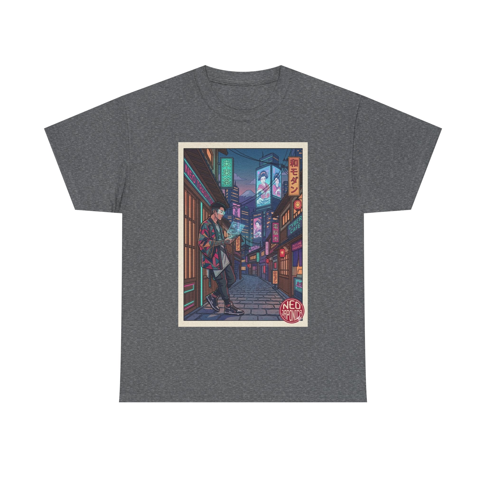 T-Shirt — Neon City Anime Streetwear Tee (Cyberpunk Nightscape) - Japanese Streetwear T-Shirt | Tokyo Style X