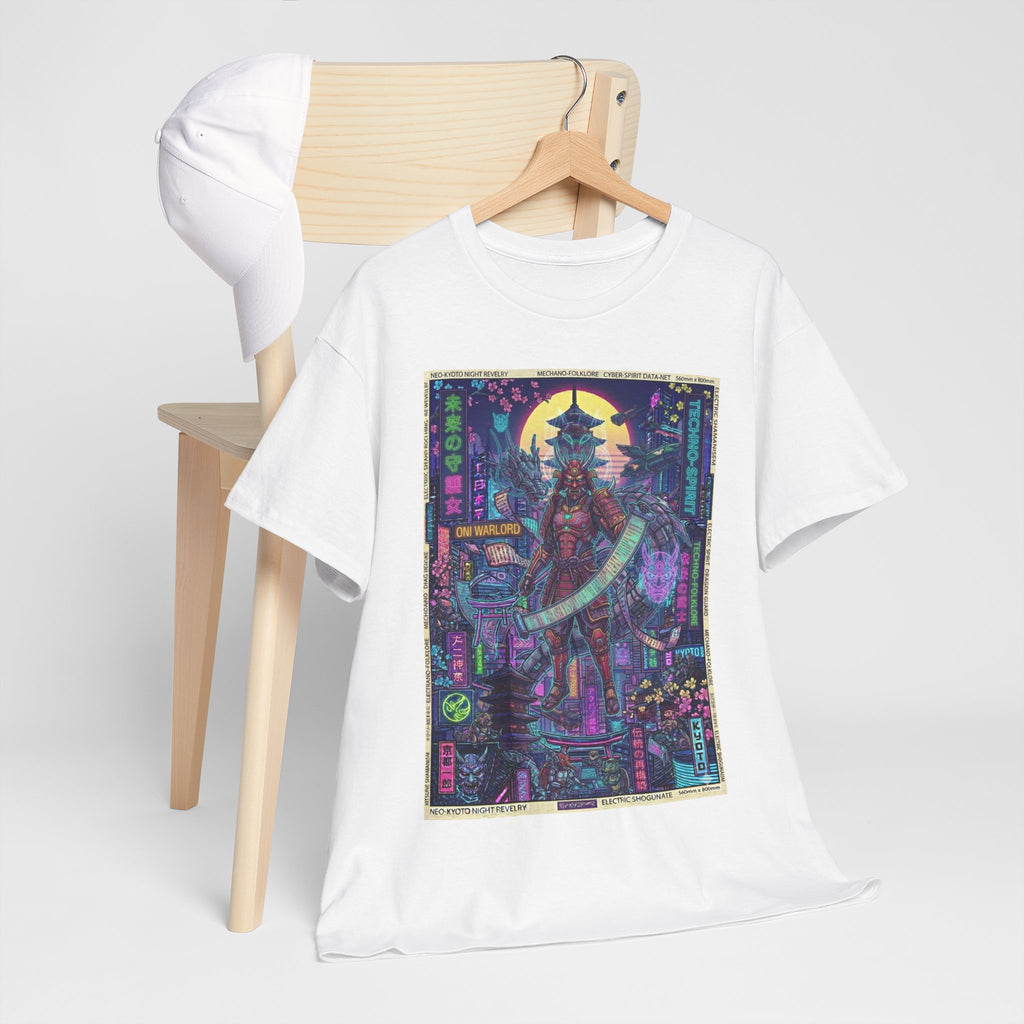Cyber Samurai Graphic Tee — Neon Vaporwave Warrior Shirt - Japanese Streetwear T-Shirt | Tokyo Style X