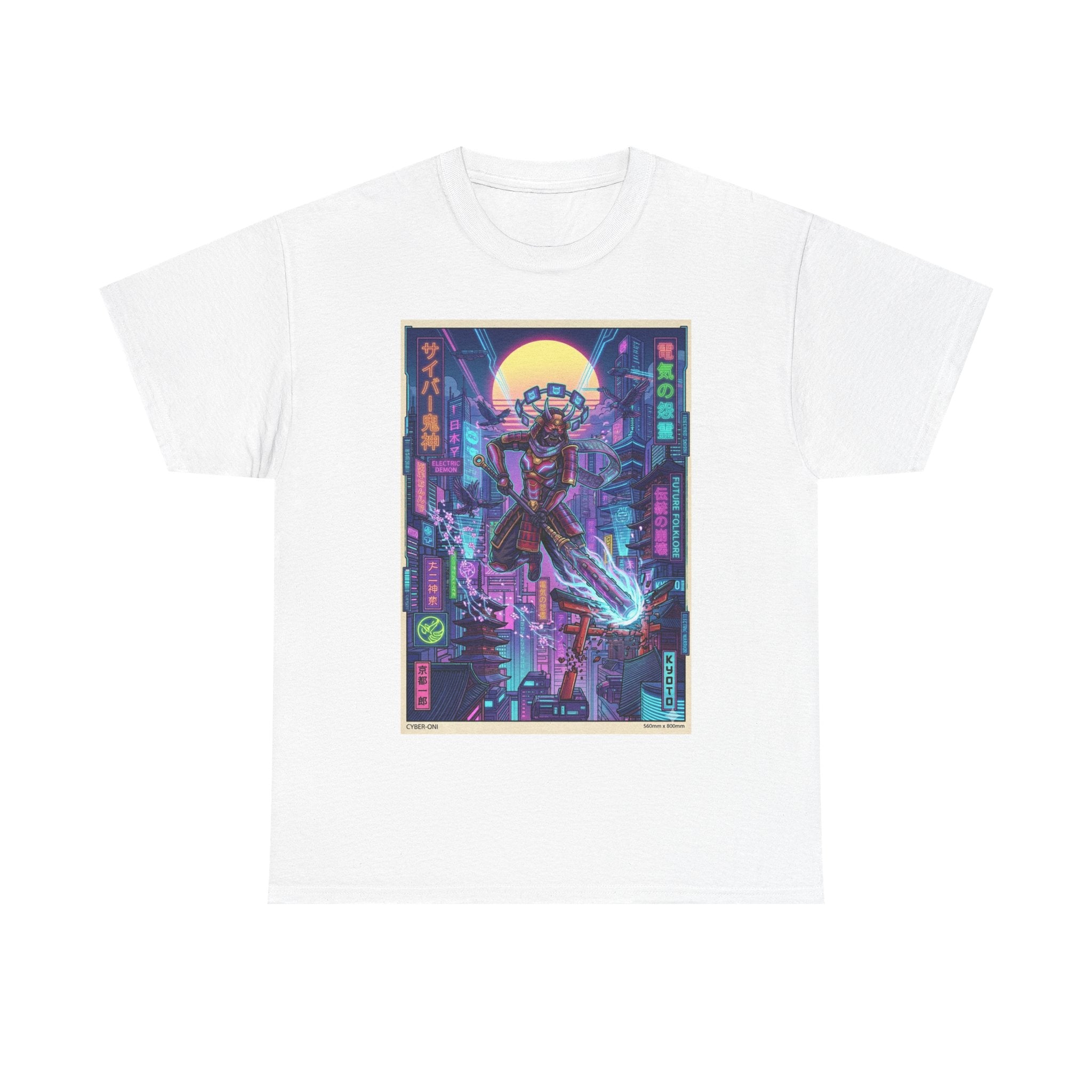 Cyberpunk Samurai T-Shirt — Neon Tokyo Street Art Tee - Japanese Streetwear T-Shirt | Tokyo Style X