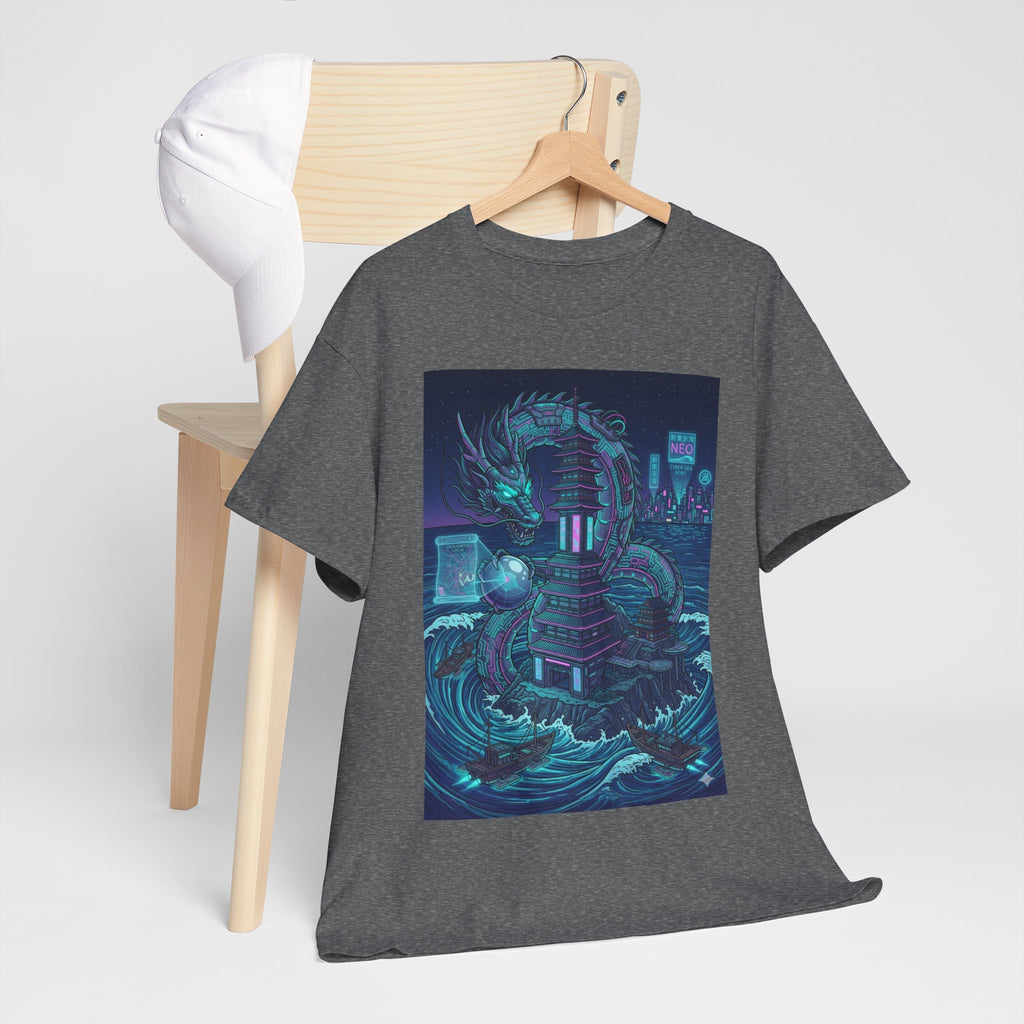 T-Shirt — Neon Cyber Sea Dragon Graphic Tee - Japanese Streetwear T-Shirt | Tokyo Style X