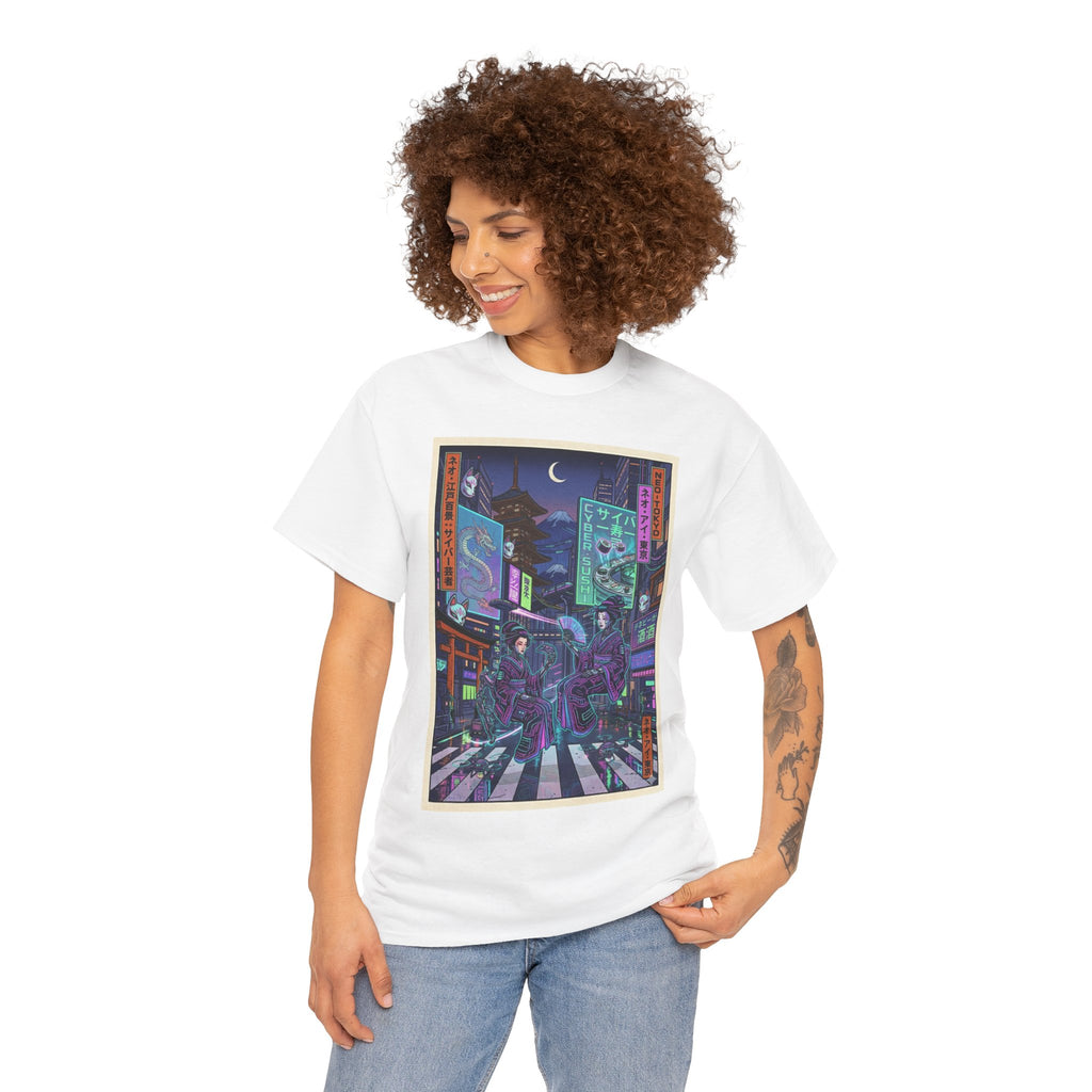 Cyberpunk Night Street T-Shirt — Neon Tokyo Alley Art Tee - Japanese Streetwear T-Shirt | Tokyo Style X