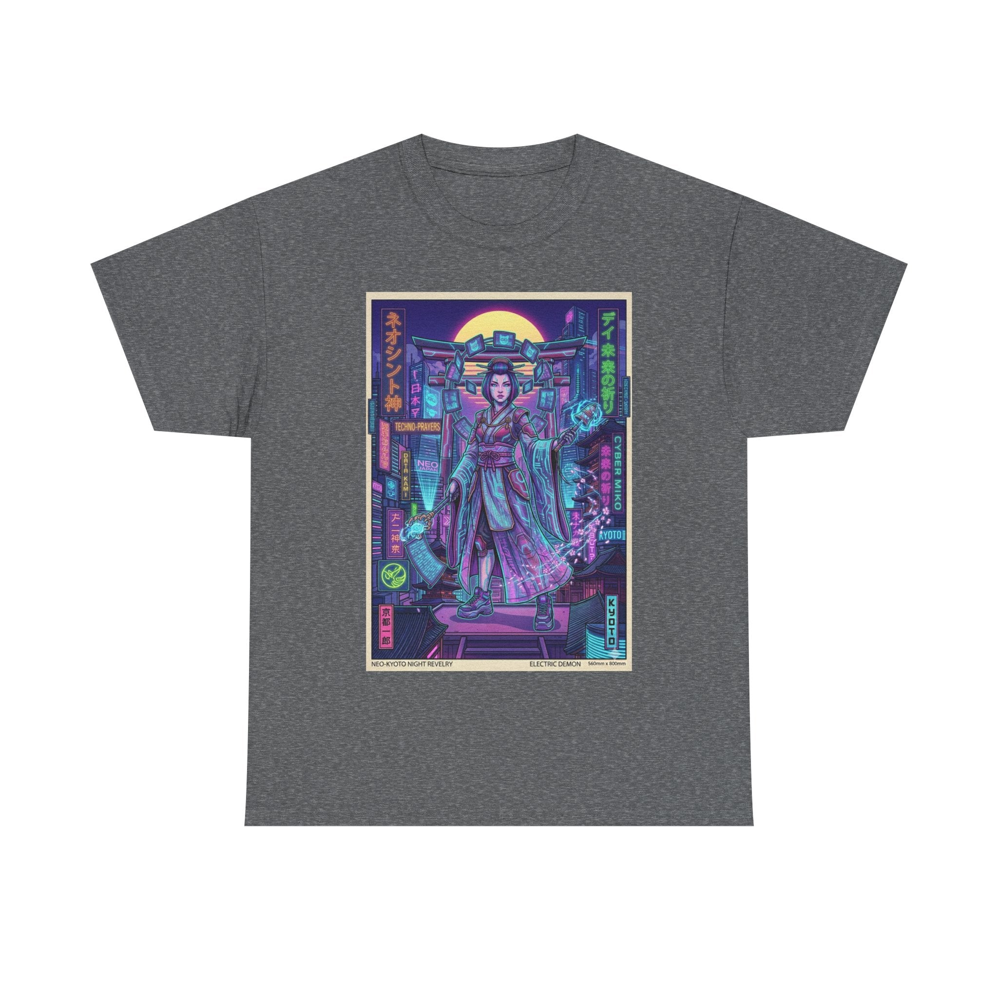 Geisha Cyberpunk T-Shirt — Neon Tokyo Night Graphic Tee - Japanese Streetwear T-Shirt | Tokyo Style X