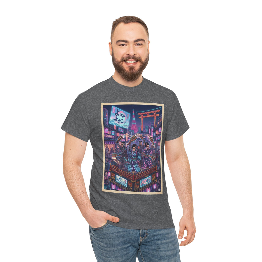 Anime Cyberpunk City T-Shirt — Neon Tokyo Street Scene