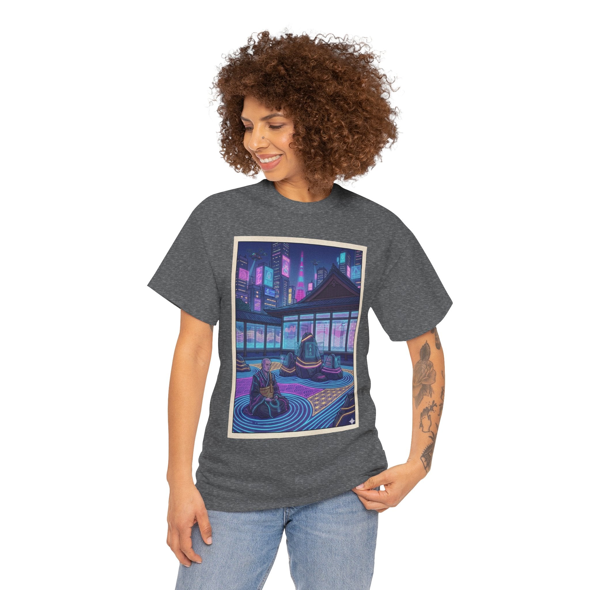 Retro Neon Rooftop Zen Tee