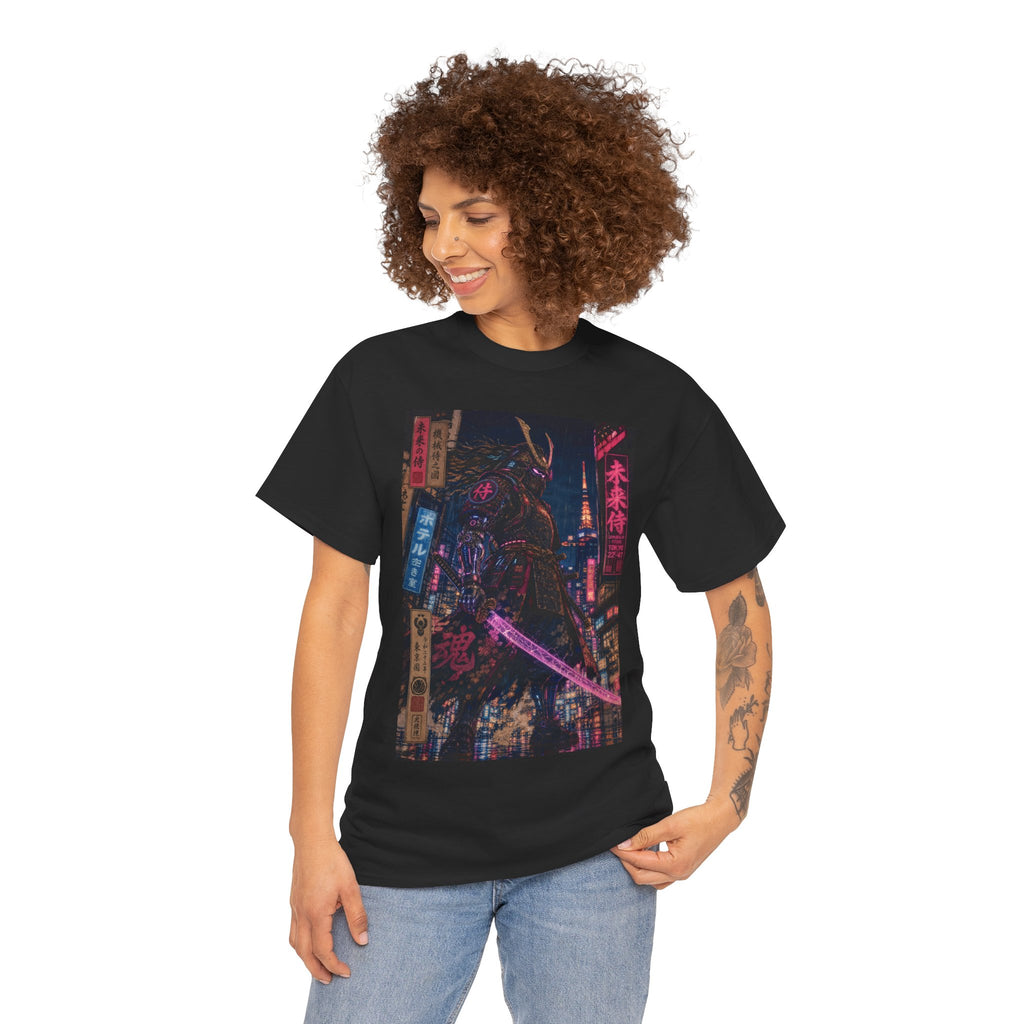 Cyberpunk City Night Tee — Neon Tokyo Streetscape Graphic T-Shirt