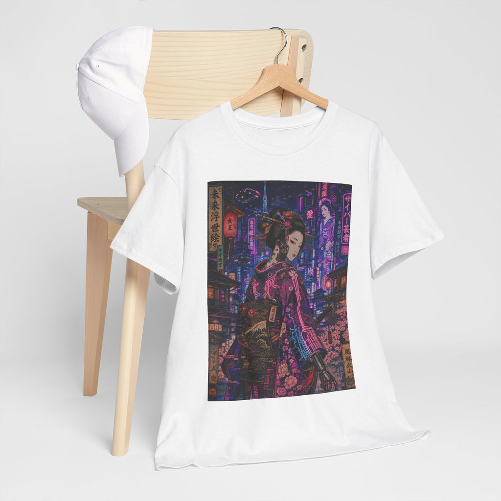 Cyberpunk Geisha Tee — Neon Tokyo Anime Streetwear