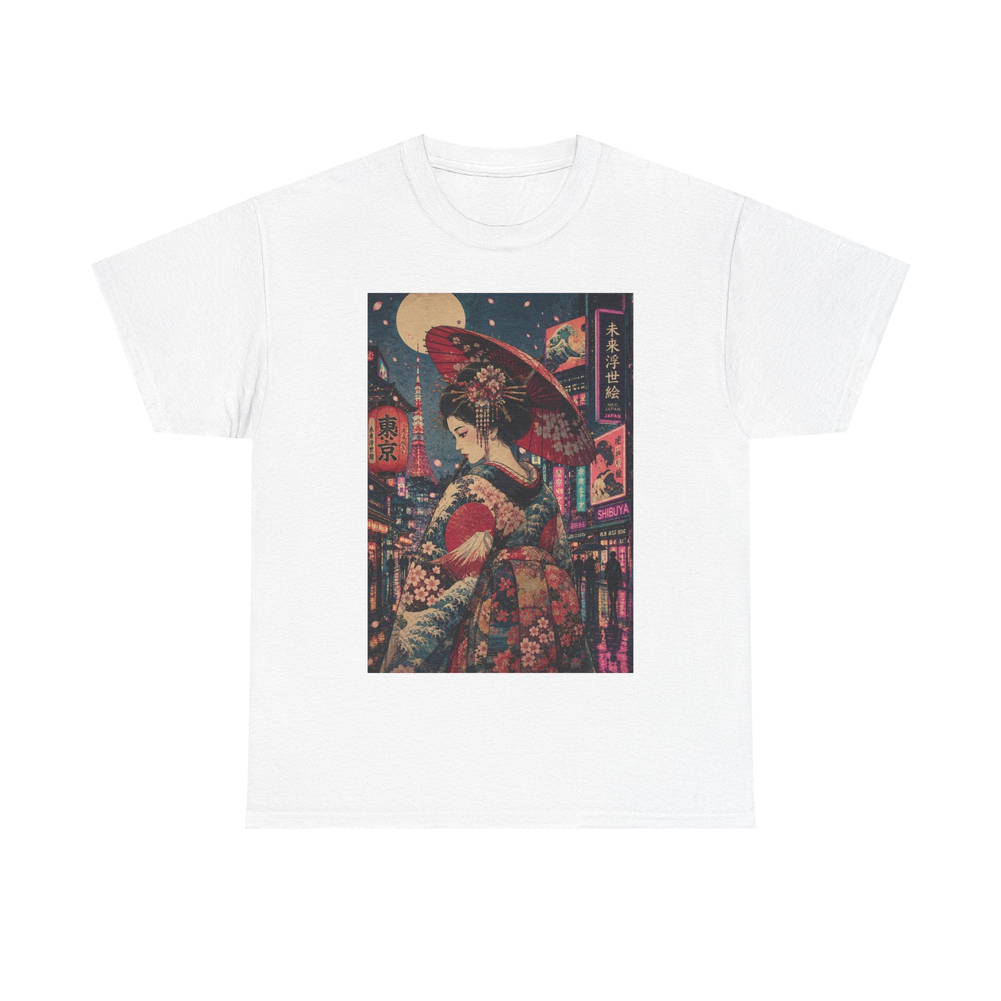 Geisha Nightstreet T‑Shirt — Vintage Japanese Cityscape Graphic Tee