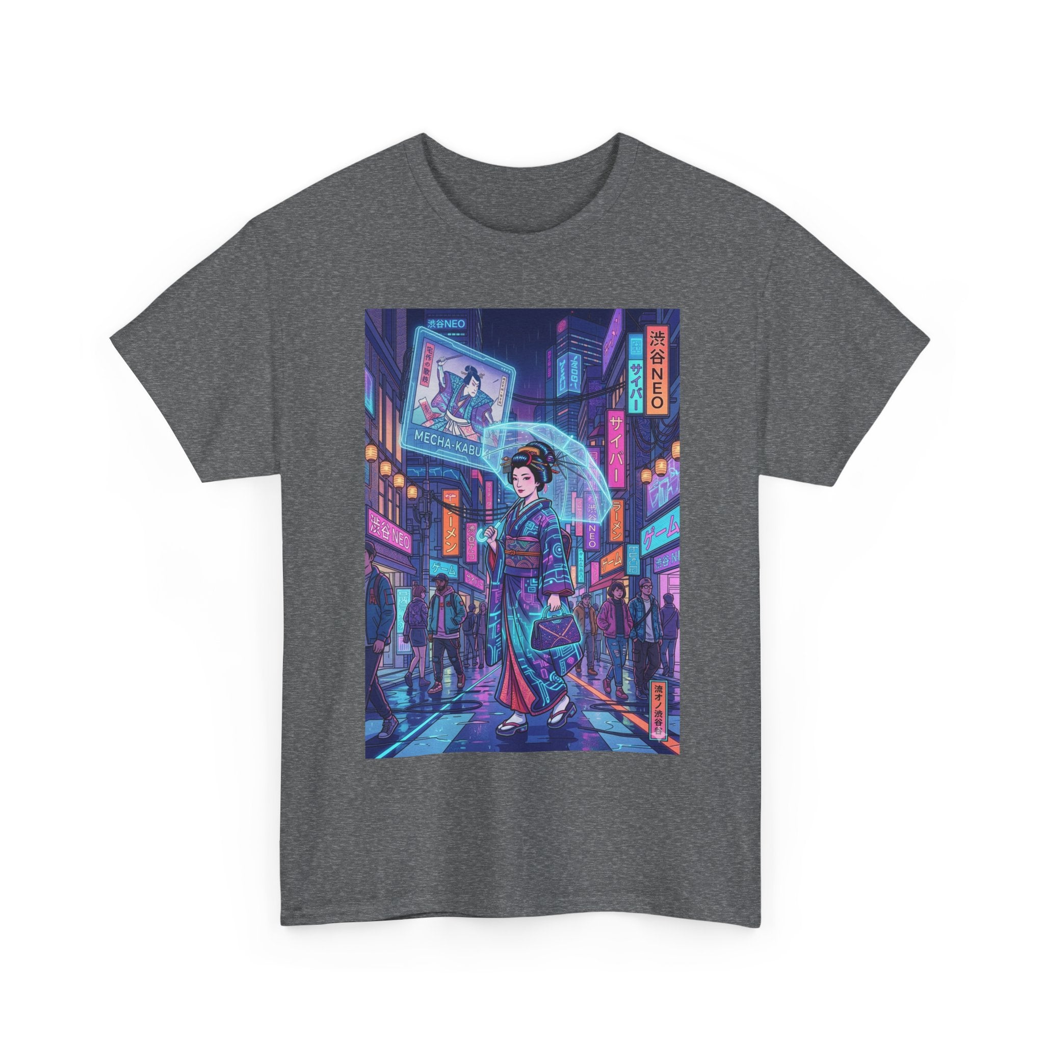 Cyberpunk Geisha T-Shirt — Neon Tokyo Streetwear Graphic Tee - Japanese Streetwear T-Shirt | Tokyo Style X