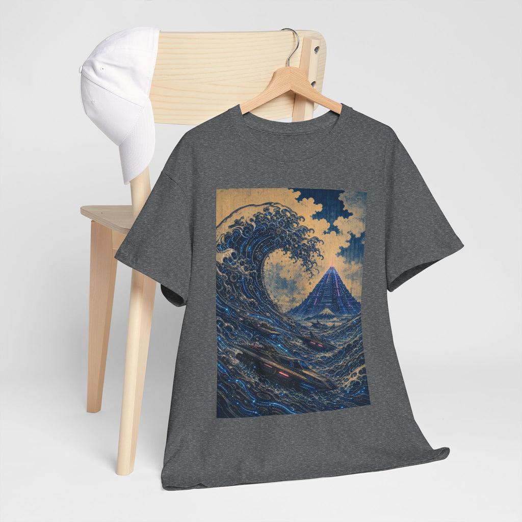 Wave & Mount Fuji Art Tee — Vintage Japanese Wave Graphic T-Shirt