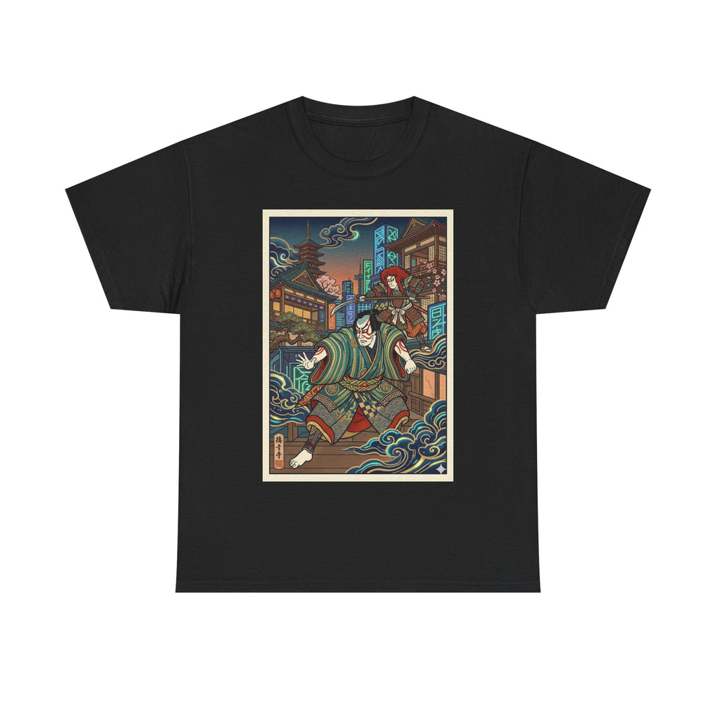 Samurai Night Streetwear Tee — Vintage Ukiyo-e Style Japanese Warrior Graphic Shirt