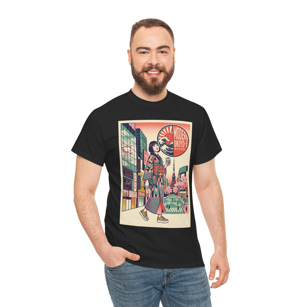 Vintage Tokyo Girl Graphic Tee — 'Modern Kyoto' Anime Cityscape T‑Shirt