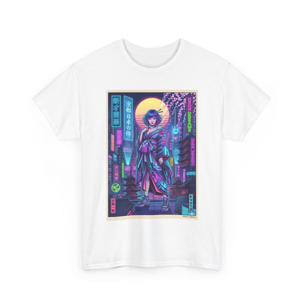 Cyberpunk Geisha T-Shirt — Neon Tokyo Streetwear Graphic Tee - Japanese Streetwear T-Shirt | Tokyo Style X