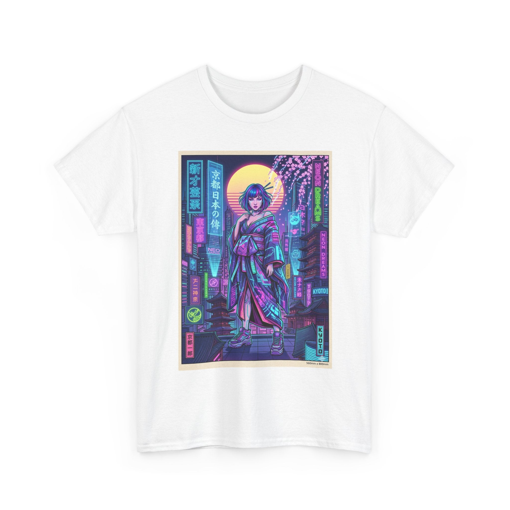 Cyberpunk Geisha T-Shirt — Neon Tokyo Streetwear Graphic Tee - Japanese Streetwear T-Shirt | Tokyo Style X