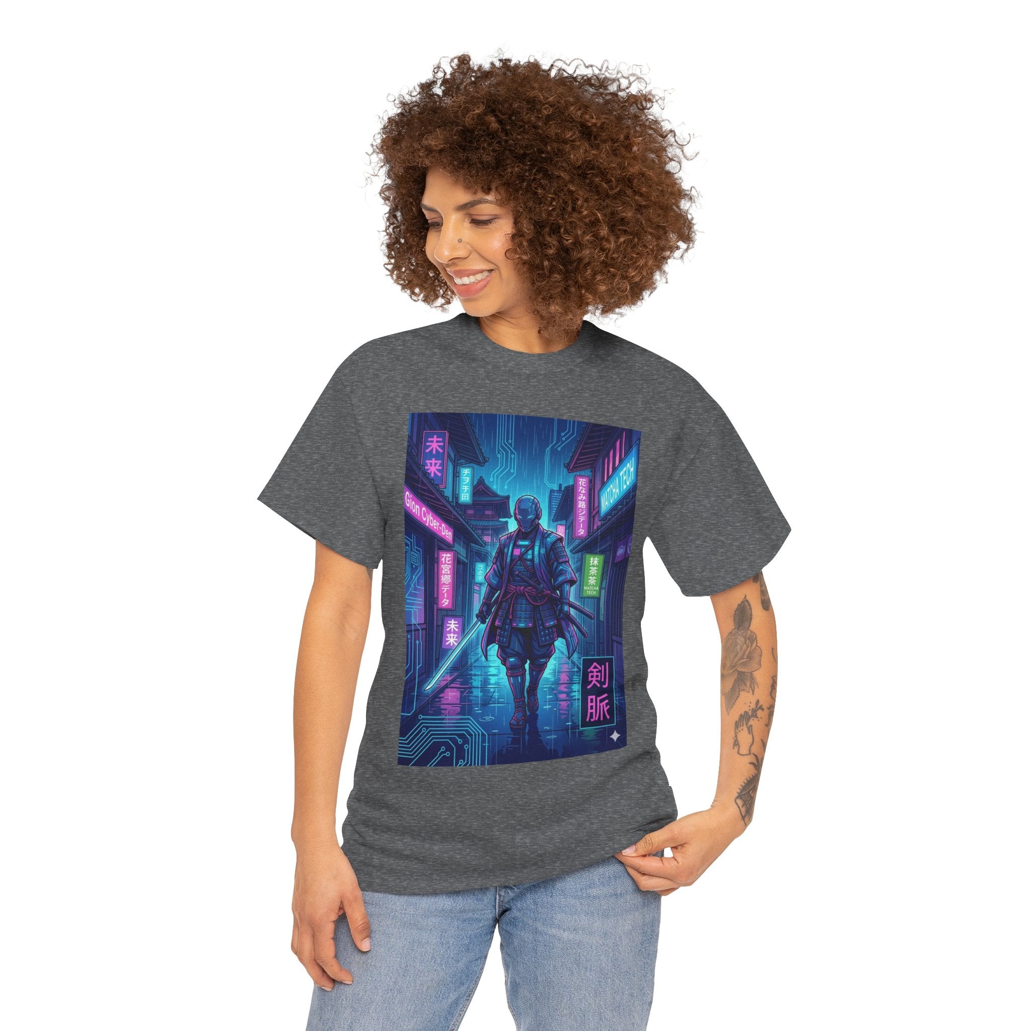 Cyberpunk Samurai T-Shirt — Neon Blade Urban Streetwear