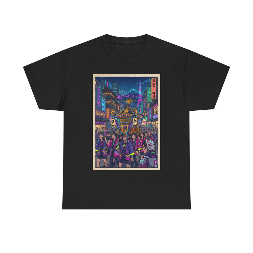 Cyberpunk City Night T-Shirt — Neon Tokyo Street Scene Graphic Tee
