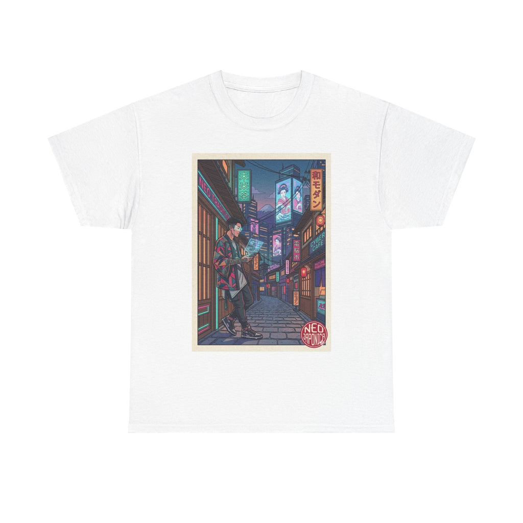 T-Shirt — Neon City Anime Streetwear Tee (Cyberpunk Nightscape) - Japanese Streetwear T-Shirt | Tokyo Style X