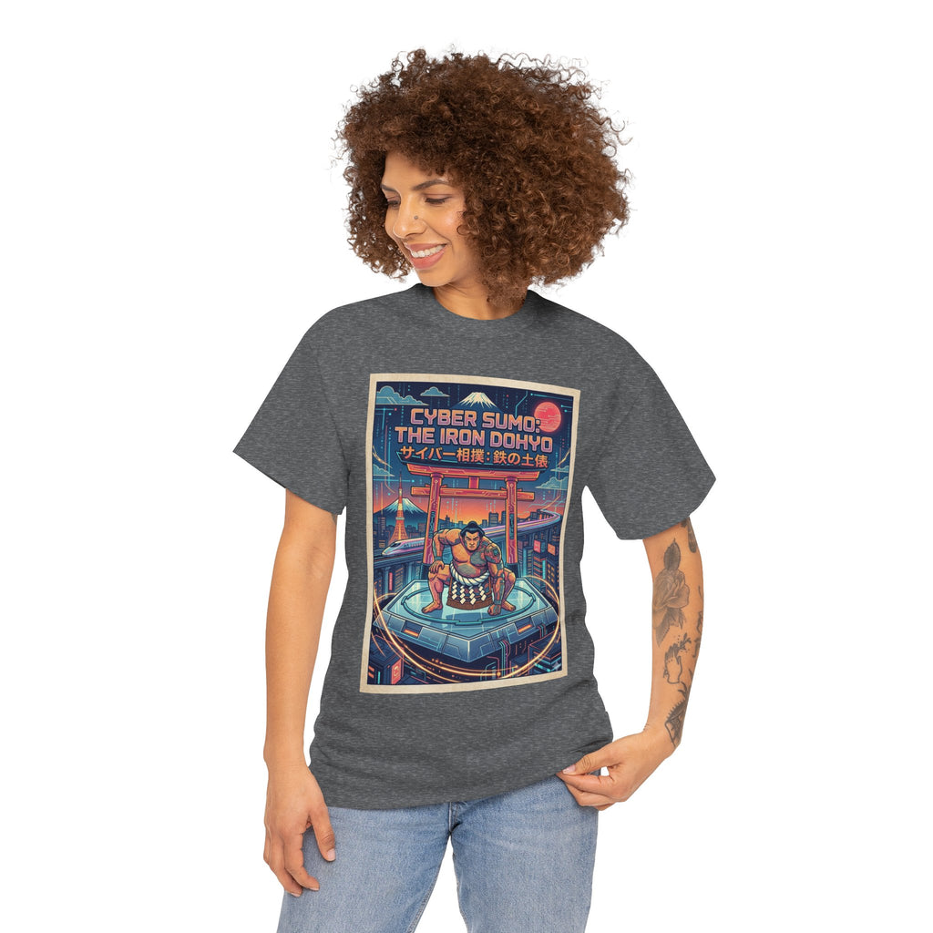 Cyber Sumo Tee — The Iron Dohyo Retro Futuristic Japanese Wrestling Graphic Shirt