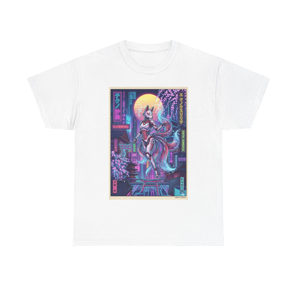 Cyberpunk Kitsune T-Shirt — Neon Japan Fox Spirit Tee - Japanese Streetwear T-Shirt | Tokyo Style X