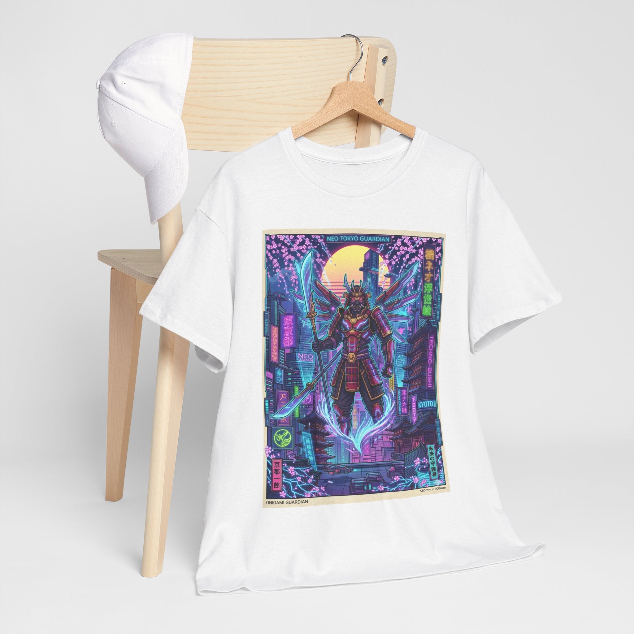 Cyberpunk Samurai T-Shirt — Neon Futuristic Japan Graphic Tee - Japanese Streetwear T-Shirt | Tokyo Style X