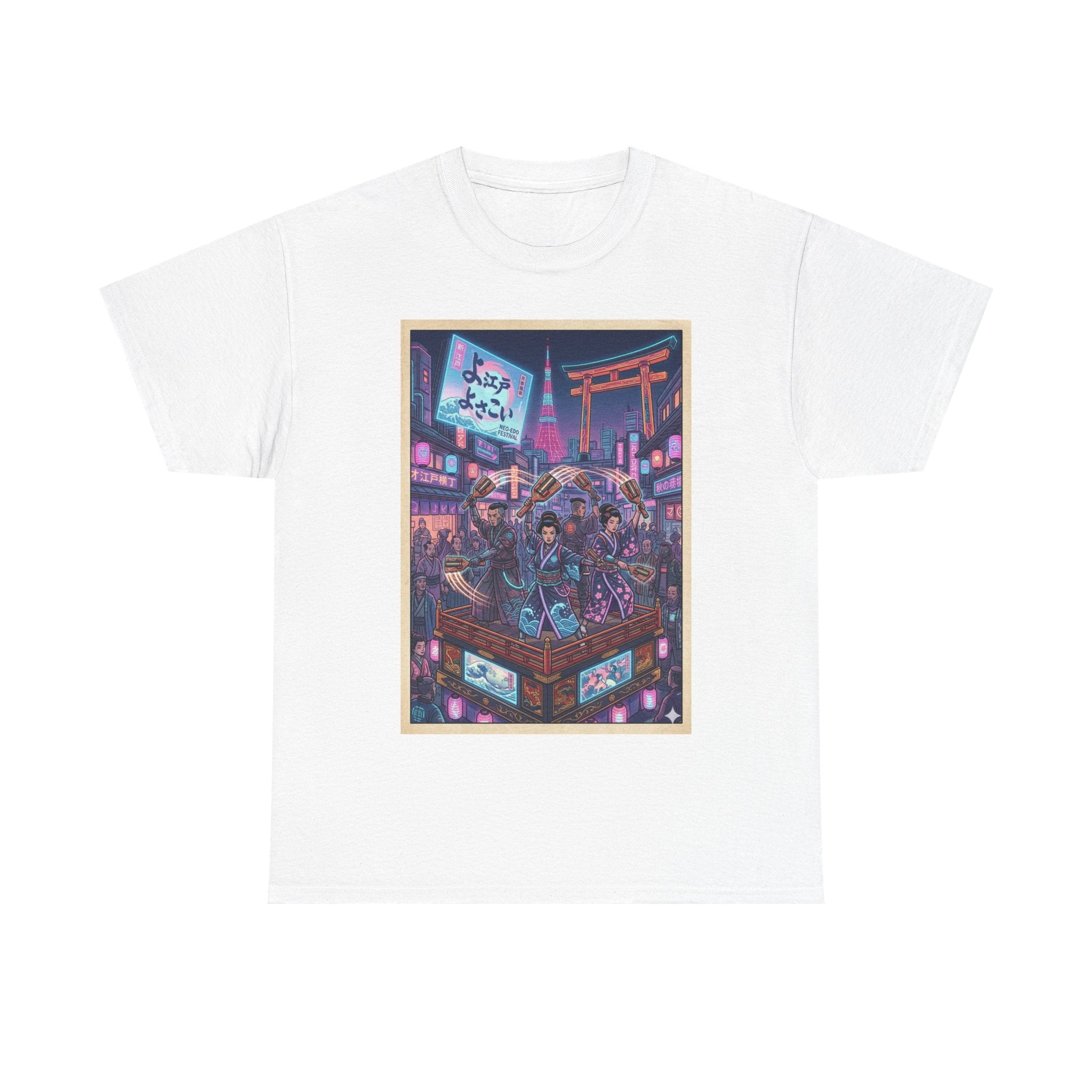 Anime Cyberpunk City T-Shirt — Neon Tokyo Street Scene