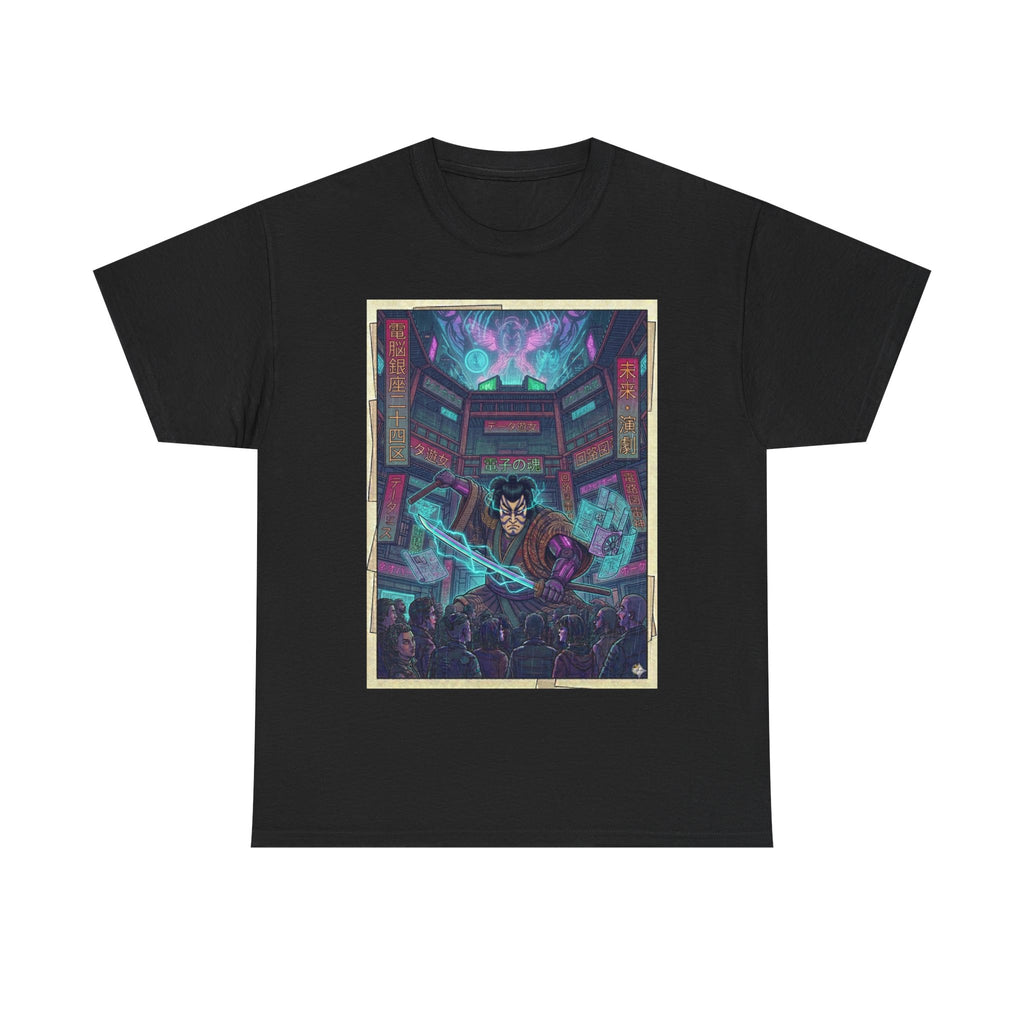 Cyberpunk Sorcerer T-Shirt — Neon Magic Arcade Art Tee