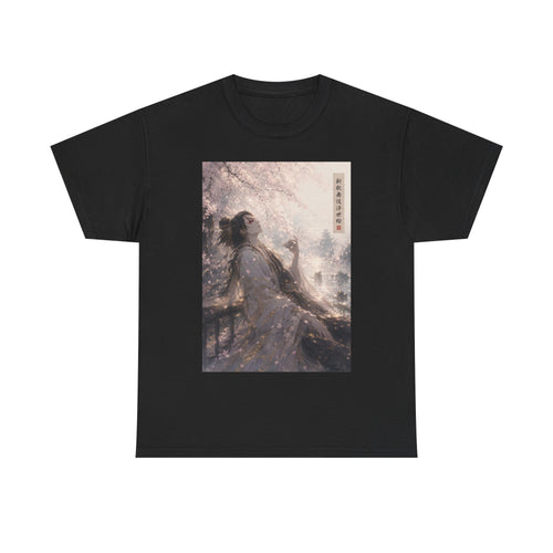 Cherry Blossom Geisha Tee — Serene Japanese Art Graphic T-Shirt