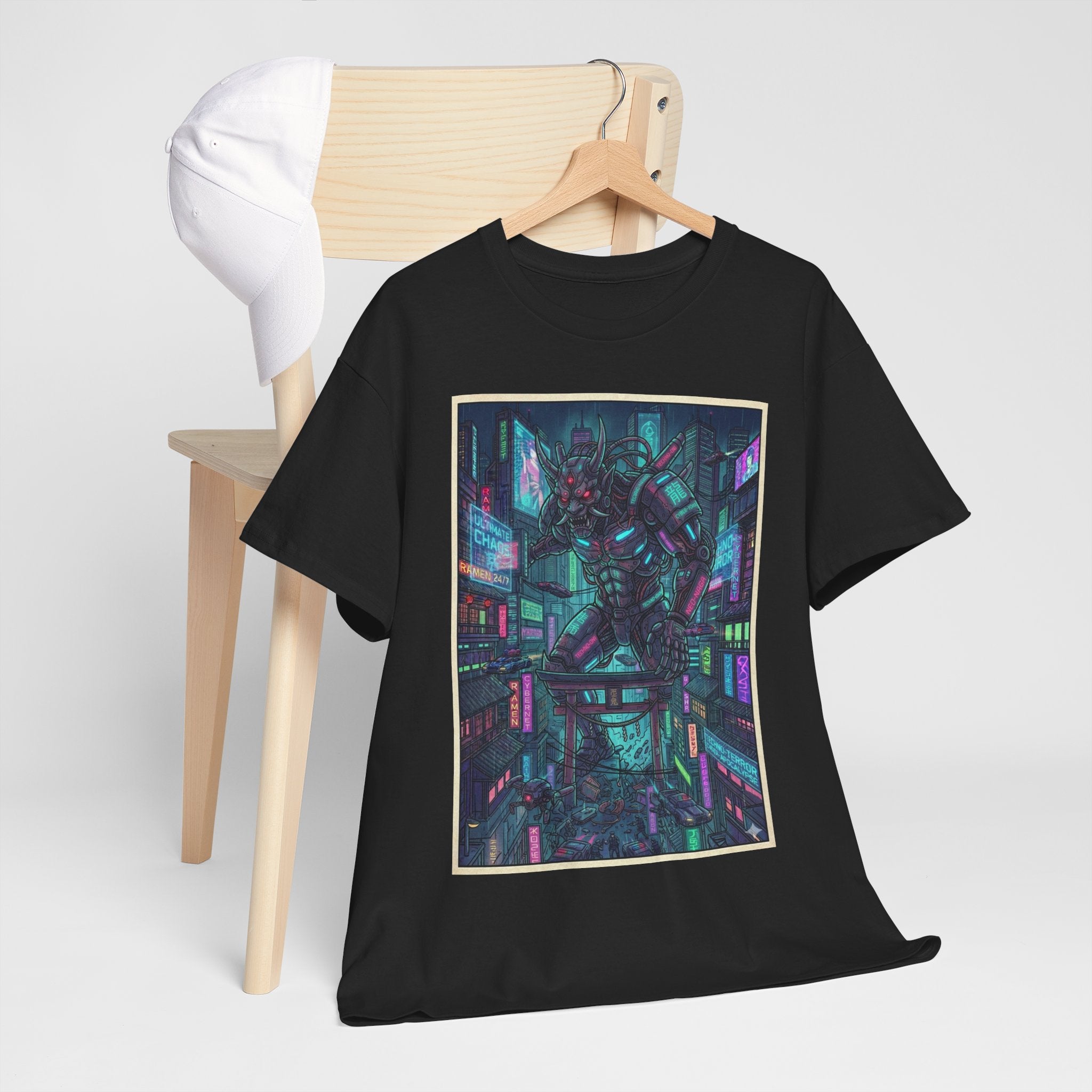 Cyberpunk Cityscape T-Shirt — Neon Futuristic Anime Streetwear