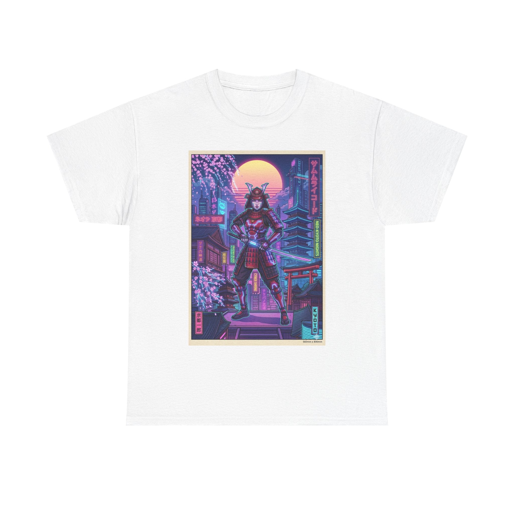 Cyberpunk Samurai T-Shirt — Neon Tokyo Night Graphic Tee - Japanese Streetwear T-Shirt | Tokyo Style X