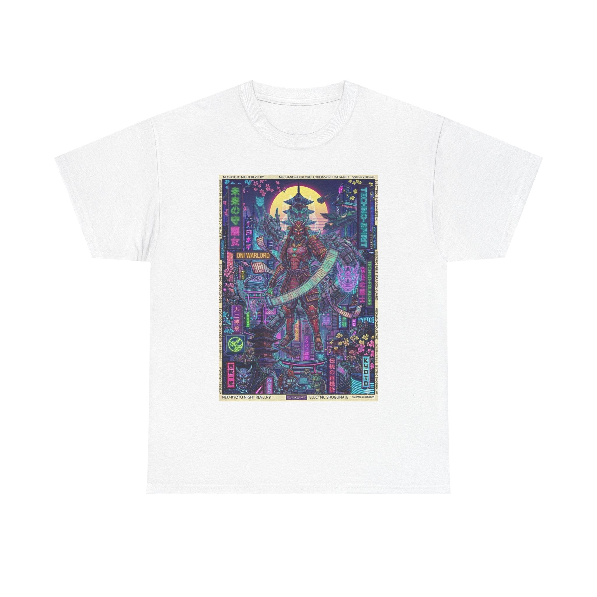 Cyber Samurai Graphic Tee — Neon Vaporwave Warrior Shirt - Japanese Streetwear T-Shirt | Tokyo Style X