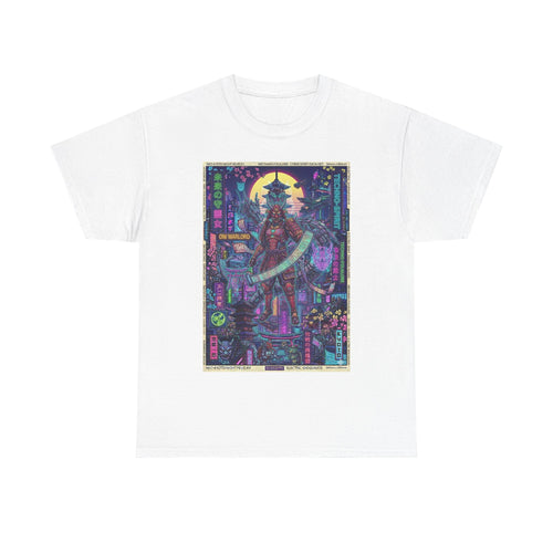 Cyber Samurai Graphic Tee — Neon Vaporwave Warrior Shirt - Japanese Streetwear T-Shirt | Tokyo Style X