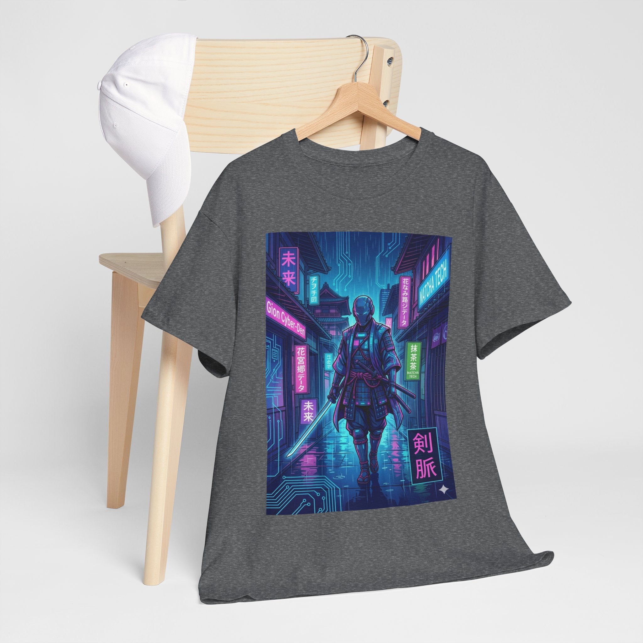 Cyberpunk Samurai T-Shirt — Neon Blade Urban Streetwear