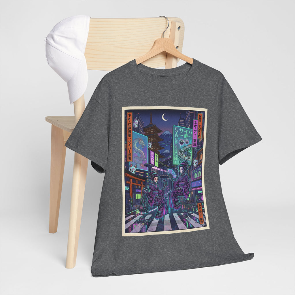 Cyberpunk Night Street T-Shirt — Neon Tokyo Alley Art Tee - Japanese Streetwear T-Shirt | Tokyo Style X