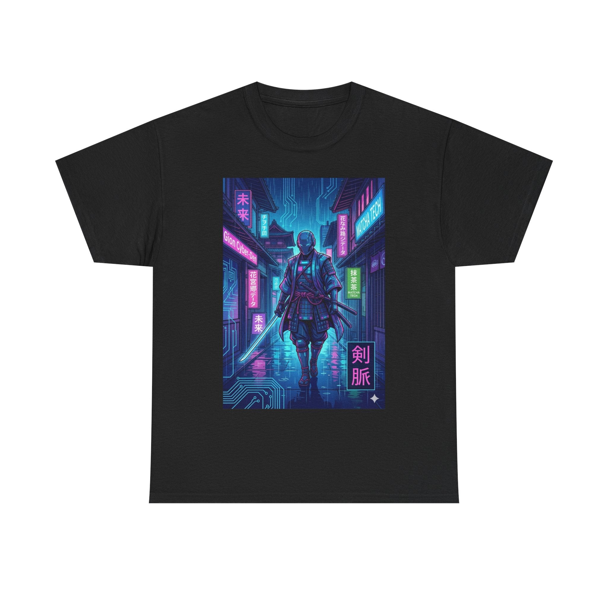 Cyberpunk Samurai T-Shirt — Neon Blade Urban Streetwear